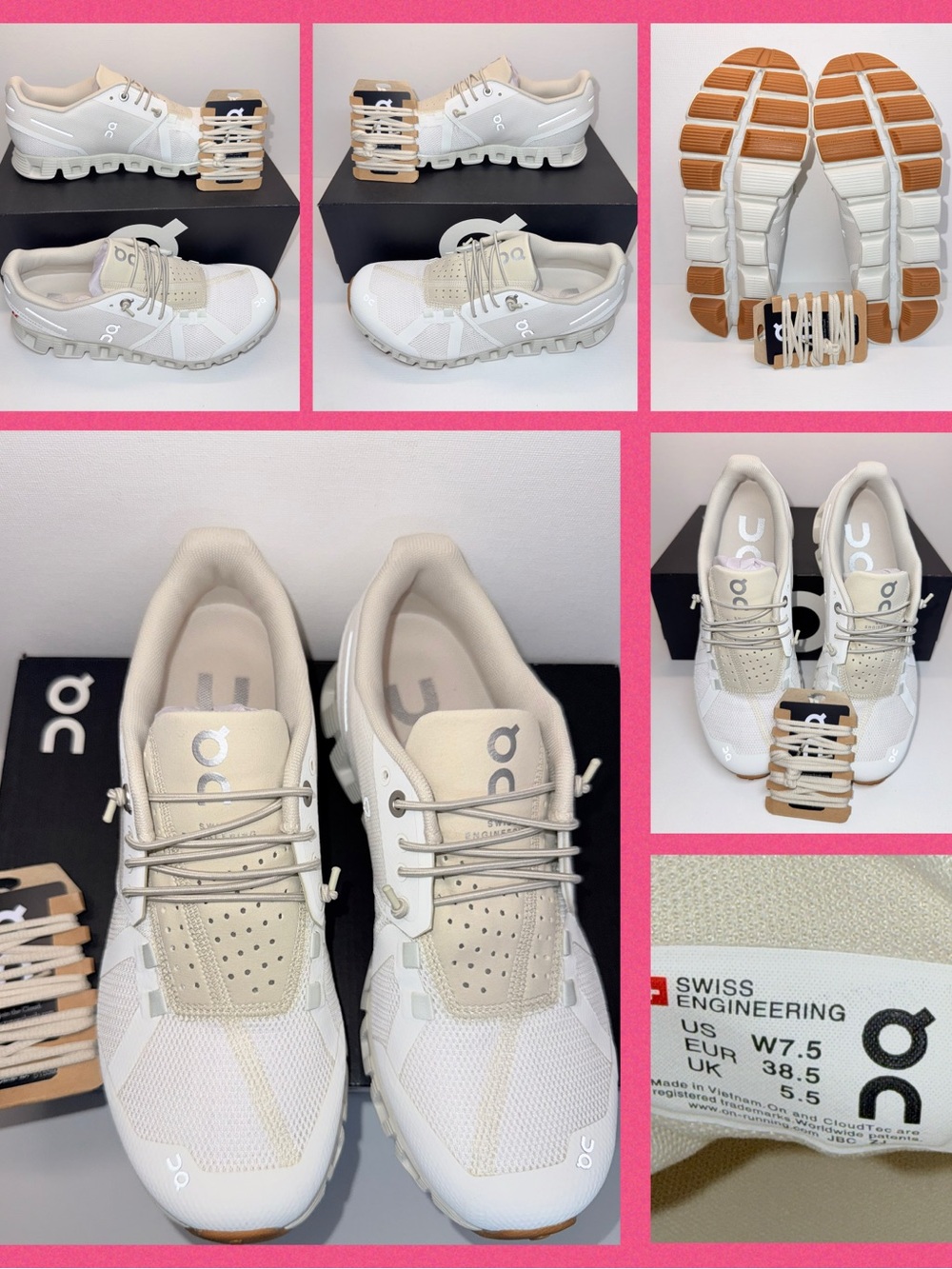 ON CLOUD 6 Women’s Sneakers in White and Sand